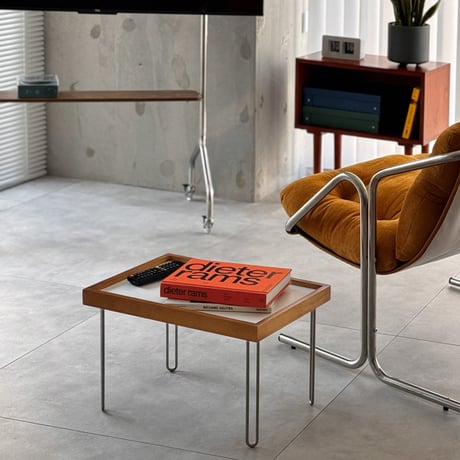 table-03218　天然木 カラー天板 ミニコーヒーテーブル 52×36cm