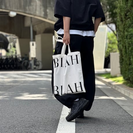 bag-03125　BLAH オフホワイト キャンバス トートバッグ
