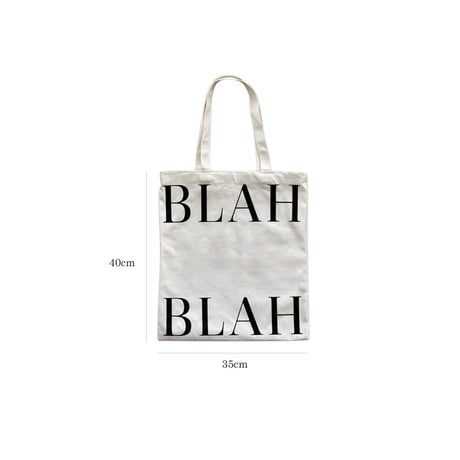 bag-03125　BLAH オフホワイト キャンバス トートバッグ