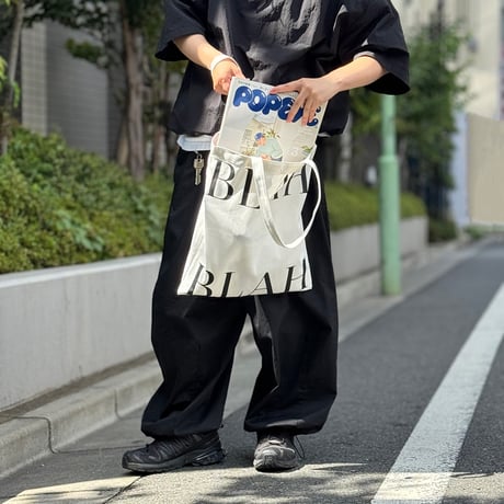 bag-03125　BLAH オフホワイト キャンバス トートバッグ