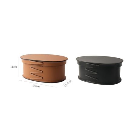 box-03080　リサイクルレザー SHAKER BOX オーバル シェーカーボックス