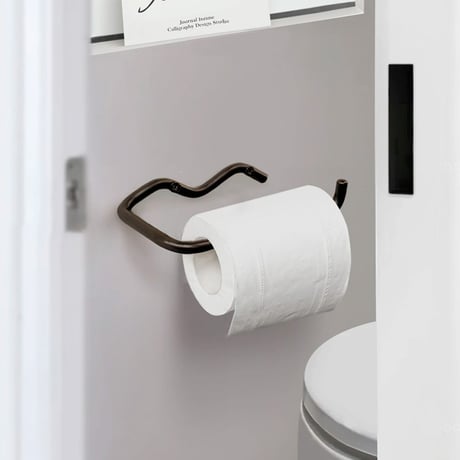 予約販売10月上旬～10月中旬頃発送予定　wall-03133　wave トイレットペーパーホルダー タオルハンガー ブラック