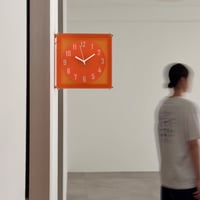 clock-03129　ダブルフェイス ボックスフレーム 両面時計 静音