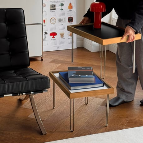 table-03218　天然木 カラー天板 ミニコーヒーテーブル 52×36cm