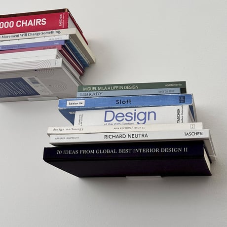 wall-03145　FLOATING BOOK SHELF 本を浮かせるシェルフ 同色2個セット
