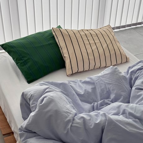 beddingsets-03184　light blue×beige stripe×green stripe 布団カバーセット