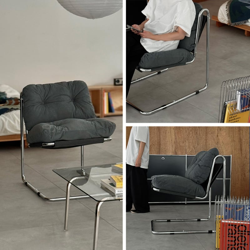 chair-03096 新色追加 コーデュロイ カンティレバーラウンジチェア 1人