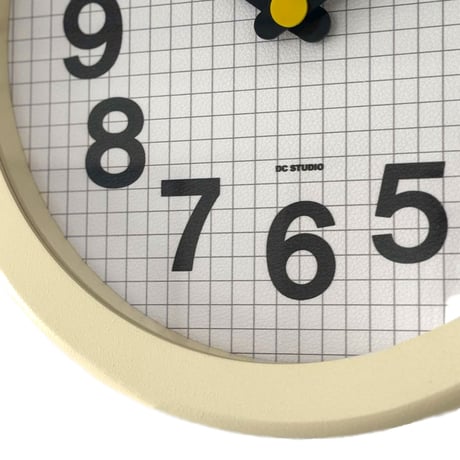 clock-03099　グリッドパターン ラウンド ウォールクロック 掛け時計 静音