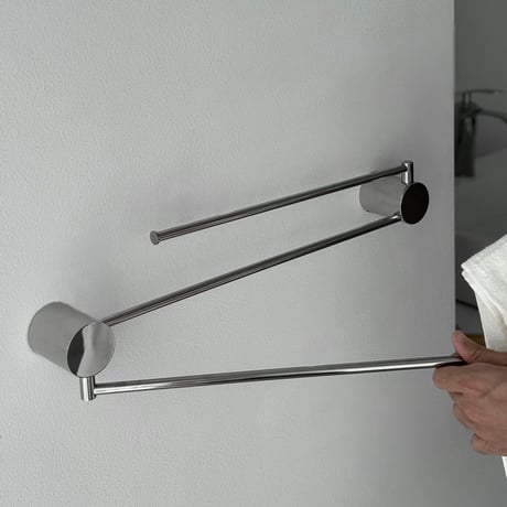 予約販売10月中旬～10月下旬頃発送予定　wall-03143　Swing Arm ステンレス 折りたたみ タオルハンガー