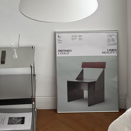 予約販売9月中旬～9月下旬頃発送予定　poster-03194　REFINED LINES シルバーフレーム付き ポスター 70×50cm
