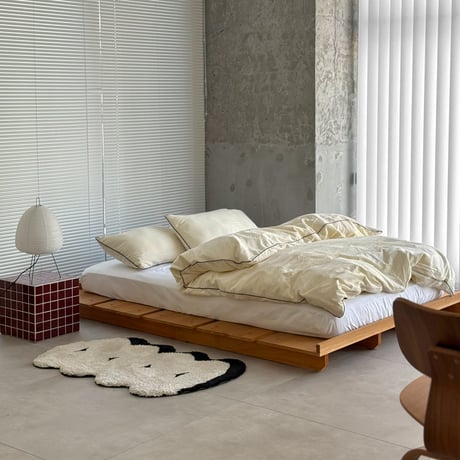 予約販売10月下旬～11月上旬頃発送予定　beddingsets-03198　ブラックパイピング white×cream stripe 布団カバーセット