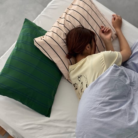 beddingsets-03184　light blue×beige stripe×green stripe 布団カバーセット