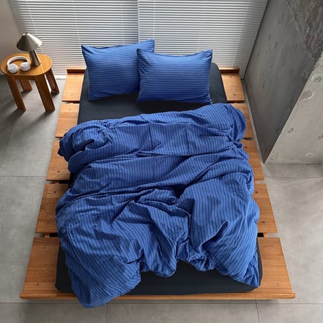 予約販売10月中旬～10月下旬頃発送予定　beddingsets-03195　blue×dark navy ピンストライプ 布団カバーセット