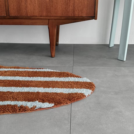 予約販売9月中旬～9月下旬頃発送予定　rug-03114　Brown×Mint ストライプ サーフボード ラグ 45cm×125cm