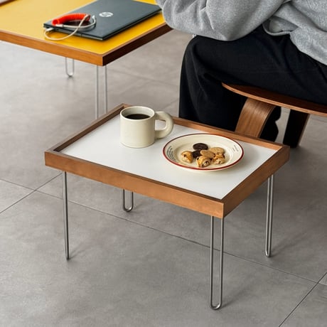 table-03218　天然木 カラー天板 ミニコーヒーテーブル 52×36cm
