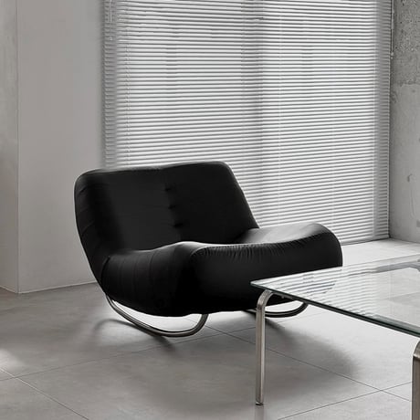 予約販売8月下旬～9月上旬頃発送予定　chair-03115　Rocking Leather Sofa ラウンジチェア 1人掛けソファ