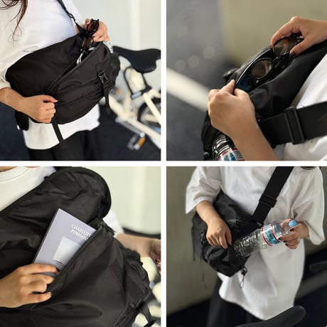 予約販売9月中旬～9月下旬頃発送予定　bag-03124　撥水 ポーチ付き メッセンジャーバッグ ブラック 左右両肩対応