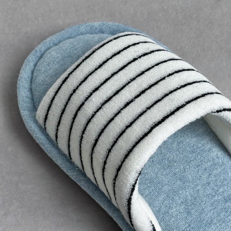 予約販売10月中旬～10月下旬頃発送予定　slipper-03013　light blue×white ストライプ タオル地 ルームシューズ スリッパ