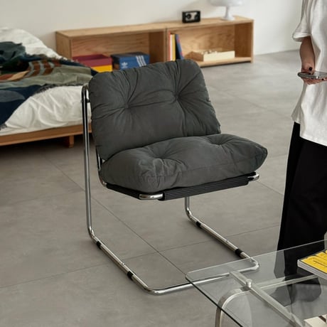 chair-03096　新色追加 コーデュロイ カンティレバーラウンジチェア 1人掛けソファ