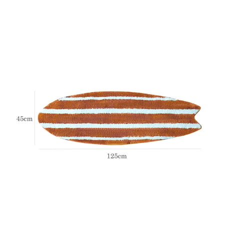 予約販売9月中旬～9月下旬頃発送予定　rug-03114　Brown×Mint ストライプ サーフボード ラグ 45cm×125cm