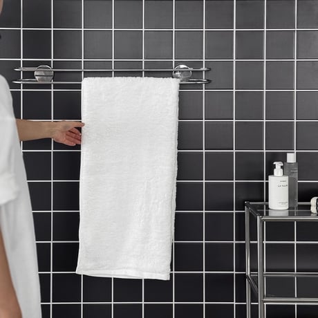予約販売9月中旬～9月下旬頃発送予定　wall-03135　Double Loop ステンレス タオルハンガー 吸盤 W43cm / 63cm