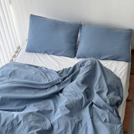 beddingsets-03180　blue×light blue リバーシブル 布団カバーセット