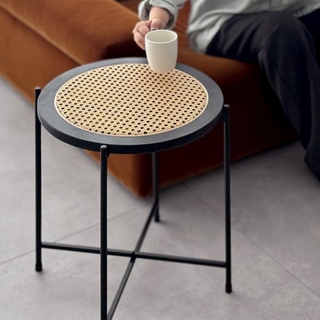 table-03023　ラタン  サイドテーブル 直径40cm