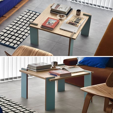 予約販売9月上旬～9月中旬頃発送予定　table-03233　天然木 color legs プライウッド コーヒーテーブル 80×80cm