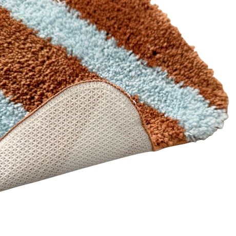 予約販売9月中旬～9月下旬頃発送予定　rug-03114　Brown×Mint ストライプ サーフボード ラグ 45cm×125cm