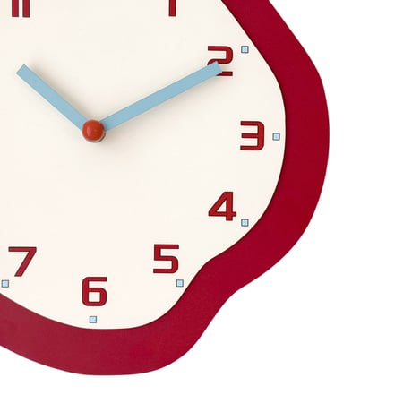 予約販売9月下旬～10月上旬頃発送予定　clock-03132　Red×Light blue ニュアンス ウォールクロック 掛け時計 静音