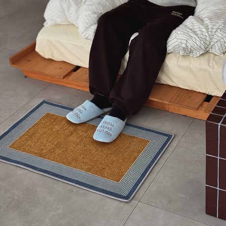 予約販売9月中旬～9月下旬頃発送予定　rug-03110　バイカラー ラインフレーム ラグ 50×80cm