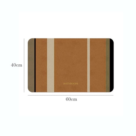 mat-03123　BATHROOM 珪藻土入り バスマット ブラウン 40cm×60cm
