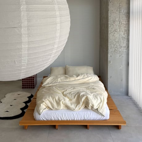 予約販売10月下旬～11月上旬頃発送予定　beddingsets-03198　ブラックパイピング white×cream stripe 布団カバーセット