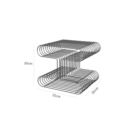 table-03238　工-shaped ワイヤーラック サイドテーブル マガジンラック シルバー