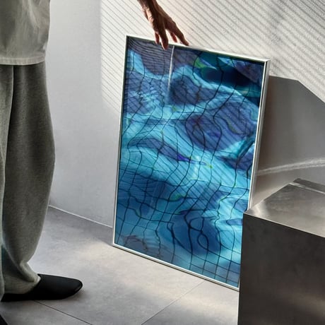 予約販売9月下旬～10月上旬頃発送予定　poster-03206　POOL SURFACE シルバーフレーム付き ポスター 70×50cm