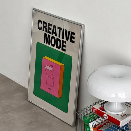 予約販売7月下旬～8月上旬頃発送予定　poster-03192　CREATIVE MODE シルバーフレーム付き ポスター 70×50cm