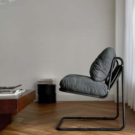 chair-03096　新色追加 コーデュロイ カンティレバーラウンジチェア 1人掛けソファ
