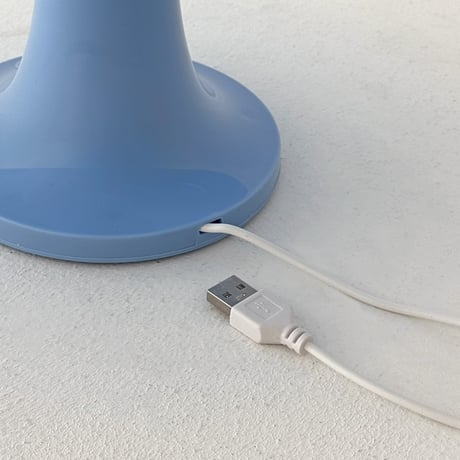 light-03393　USB ライトブルー マッシュルーム テーブルランプ LED W28cm