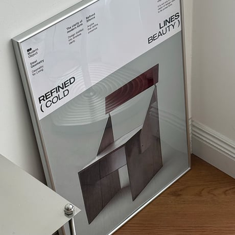 予約販売9月中旬～9月下旬頃発送予定　poster-03194　REFINED LINES シルバーフレーム付き ポスター 70×50cm