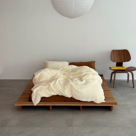 beddingsets-03098　cream×brown 布団カバーセット