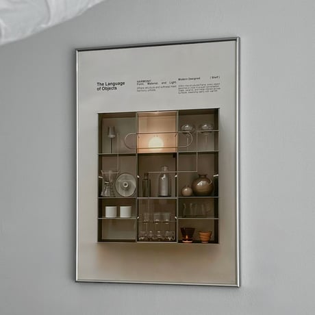 予約販売9月上旬～9月中旬頃発送予定　poster-03196　The Language of Objects シルバーフレーム付き ポスター 70×50cm