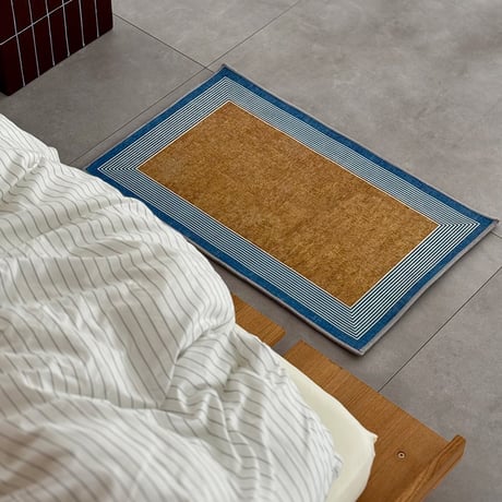 予約販売9月中旬～9月下旬頃発送予定　rug-03110　バイカラー ラインフレーム ラグ 50×80cm