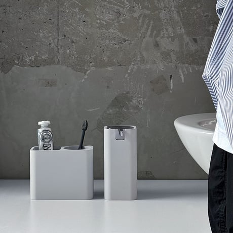 予約販売11月下旬～12月上旬頃発送予定　toiletries-03008　Minimal Square セラミック バスルームアクセサリー 2点セット