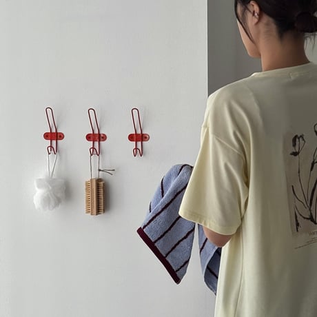wall-03130　ロングループ ワイヤー ダブルウォールフック 同色3個セット