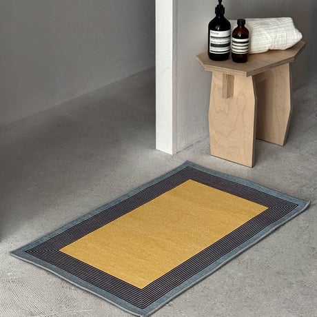 予約販売9月中旬～9月下旬頃発送予定　rug-03110　バイカラー ラインフレーム ラグ 50×80cm