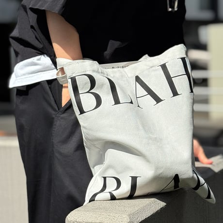 bag-03125　BLAH オフホワイト キャンバス トートバッグ