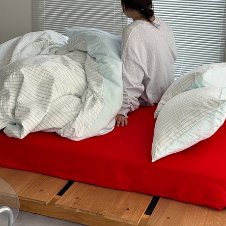 予約販売8月下旬～9月上旬頃発送予定　beddingsets-03176　blue stripe×red ストライプ リバーシブル 布団カバーセット