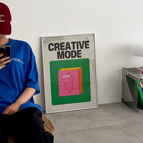 予約販売7月下旬～8月上旬頃発送予定　poster-03192　CREATIVE MODE シルバーフレーム付き ポスター 70×50cm