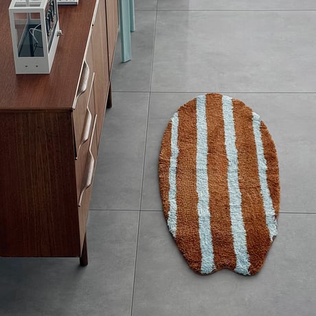 予約販売9月中旬～9月下旬頃発送予定　rug-03114　Brown×Mint ストライプ サーフボード ラグ 45cm×125cm