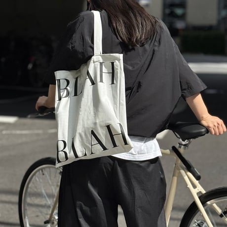 bag-03125　BLAH オフホワイト キャンバス トートバッグ